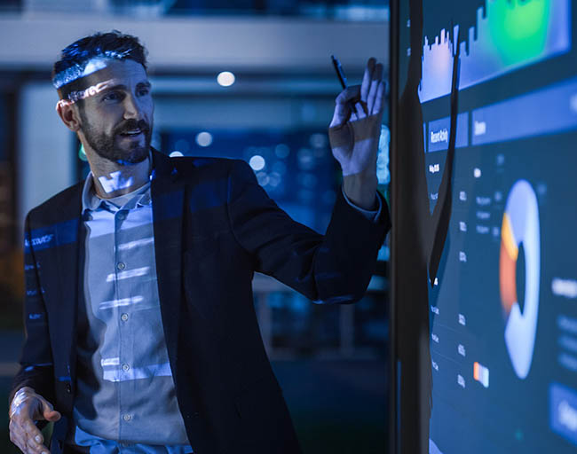 Gráfico de barras ascendente simbolizando o crescimento financeiro e resultados positivos.